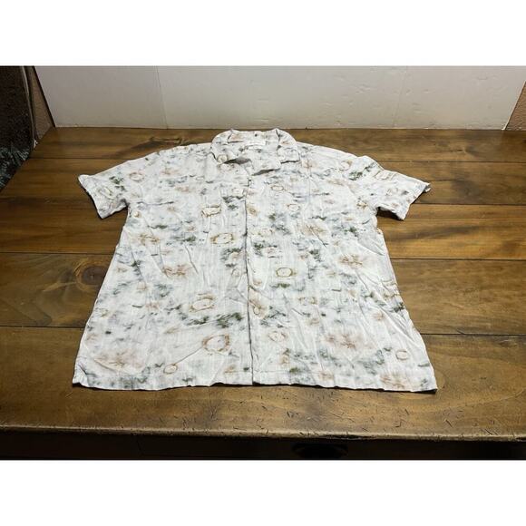 Porter and Ash Shirt Mens Large Linen Blend Coastal Vacation - Picture 7 of 12